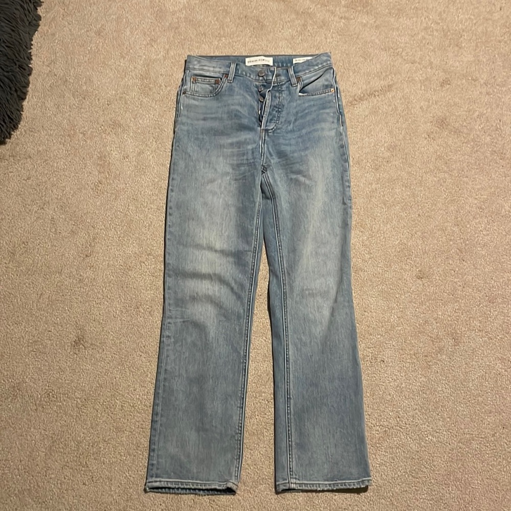 Denim Forum Arlo High Rose Straight Jeans sz26